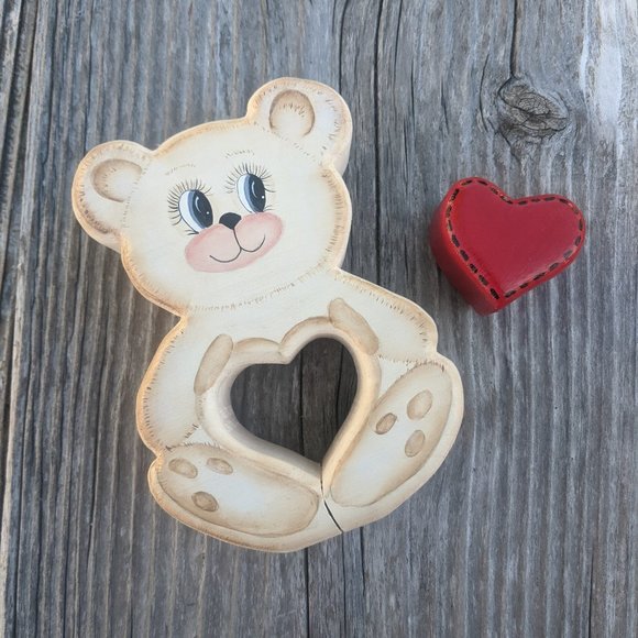 Valentine's Day Book and Wood Bear Bundle Set of 4 - Picture 7 of 8